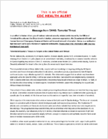 Message from DHHS  Terrorist threat