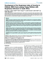 Development of the Respiratory Index of Severity in Children RISC Score among Young Children with Respiratory Infections in South Africa