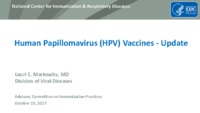 Human Papillomavirus HPV Vaccines Update