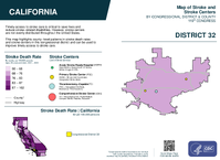 CA Congressional District 32 Stroke and Stroke Centers Map 119th Congress