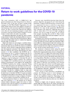 Return to work guidelines for the COVID19 pandemic