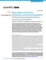 Open Dataset of Kinetics Kinematics and Electromyography of AboveKnee Amputees During StandUp and SitDown