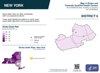 NY Congressional District 06 Stroke and Federally Qualified Health Centers Map 119th Congress