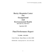 Rocky Mountain Center for Occupational  Environmental Health