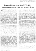 Puerto Ricans In A Small Us City