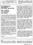 Birth weightspecific infant mortality United States 1960 and 1980