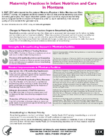 Maternity Practices in Infant Nutrition and Care mPINC in Montana 2010