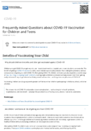 Frequently asked questions about COVID19 vaccination for children and teens