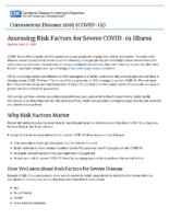 Assessing risk factors for severe COVID19 illness June 25 2020