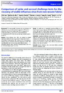Comparison of spike and aerosol challenge tests for the recovery of viable influenza virus from nonwoven fabrics