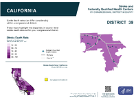 CA Congressional District 39 Stroke and Federally Qualified Health Centers Map 118th Congress