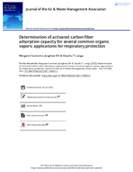 Determination of Activated Carbon Fiber Adsorption Capacity for Several Common Organic Vapors Applications for Respiratory Protection