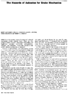 The hazards of asbestos for brake mechanics
