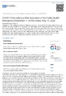 COVID19 Surveillance After Expiration of the Public Health Emergency Declaration  United States May 11 2023