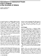 Commitment To Underserved People Cup Program At The University Of Arizona