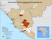 Districts and Cities Reporting Suspect Cases of Ebola Hemorrhagic Fever Updated April 14 2014