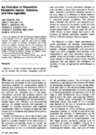 An Overview Of Prevention Research Issues Answers And New Agendas