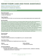 SHORTTERM CASH AND FOOD ASSISTANCE