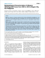 Epidemiological Characterization of Influenza AH1N1pdm09 Cases from 2009 to 2010 in Baguio City the Philippines