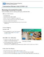 Running Essential Errands Grocery Shopping TakeOut Banking Getting Gas and Doctor Visits May 11 2020