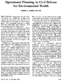 Operational planning in civil defense for environmental health