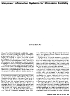 Manpower information systems for Minnesota dentistry