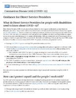Guidance for Direct Service Providers May 27 2020