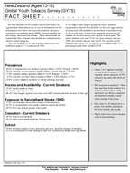 2007 New Zealand Ages 1315 Global Youth Tobacco Survey GYTS Fact Sheet