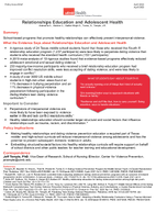 Relationships Education and Adolescent Health