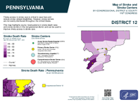 PA Congressional District 12 Stroke and Stroke Centers Map 119th Congress