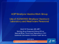Use of ACAM2000 Smallpox vaccine in laboratory and healthcare personnel