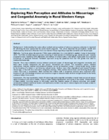 Exploring Risk Perception and Attitudes to Miscarriage and Congenital Anomaly in Rural Western Kenya