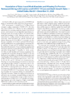 Association of StateIssued Mask Mandates and Allowing OnPremises Restaurant Dining with CountyLevel COVID19 Case and Death Growth Rates  United States March 1December 31 2020