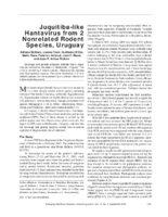 JuquitibaLike Hantavirus from 2 Nonrelated Rodent Species Uruguay