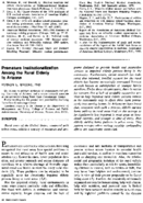 Premature Institutionalization Among The Rural Elderly In Arizona