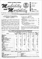 Morbidity and Mortality Weekly Report Vol 22 No 7 week ending February 17 1973