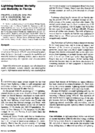 LightningRelated Mortality And Morbidity In Florida