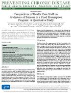 Perspectives of Health Care Staff on Predictors of Success in a Food Prescription Program A Qualitative Study