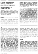 A survey of pediatricians attitudes and practices about maternal employment