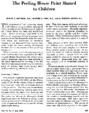 The peeling house paint hazard to children