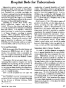 Hospital beds for tuberculosis