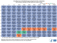 10 Leading Causes of Nonfatal Emergency Department Visits United States  2020 All Injuries Disposition All cases Both Sexes All Races All Ages