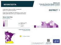 MN Congressional District 01 Stroke and Federally Qualified Health Centers Map 118th Congress