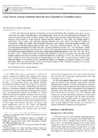 Lung Cancer Among Industrial Sand Workers Exposed to Crystalline Silica