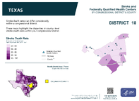 TX Congressional District 10 Stroke and Federally Qualified Health Centers Map 118th Congress