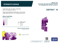 PA Congressional District 16 Stroke and Federally Qualified Health Centers Map 118th Congress