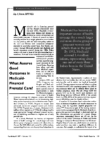 What Assures Good Outcomes in MedicaidFinanced Prenatal Care