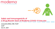 Safety and immunogenicity of a 50 g booster dose of Moderna COVID19 vaccine