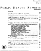 Public Health Reports  v 67 no 2  table of contents