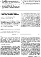 Prevention and health policy a view from the social sciences